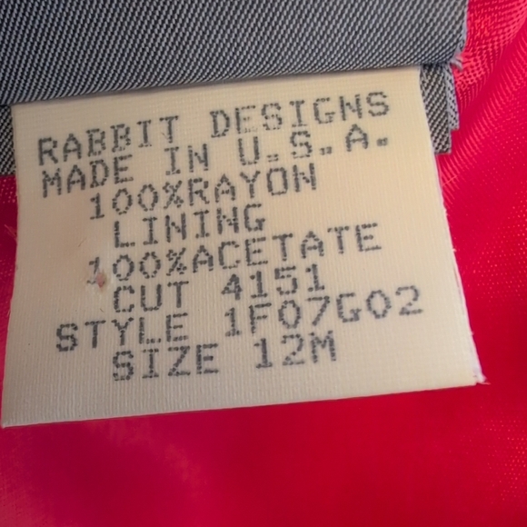 Rabbit Rabbit Rabbit Short Sleeve Patterned Mini Dress 12M        CC207 - Picture 8 of 9